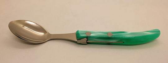 Claude Dozorme Laguiole Spoon Set Desert / Ice Cream Stainless Blue Green 6pcs