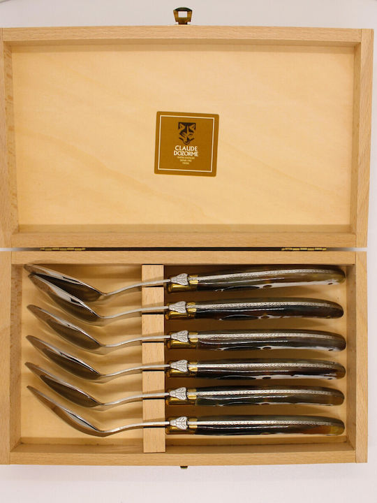 Claude Dozorme Laguiole Löffelset Abendessen Edelstahl Braun 6Stück