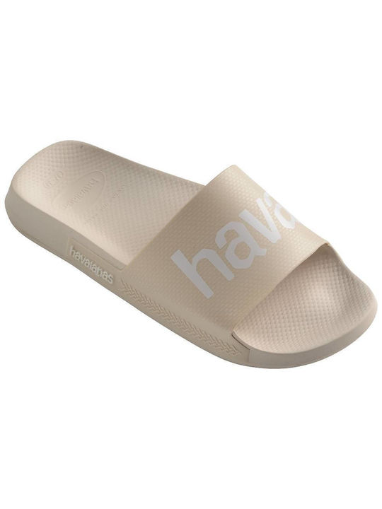 Havaianas Classic Logomania Ανδρικά Slides Μπεζ