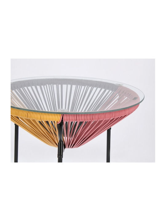 Round Side Table Parker Glass Multicolour M50xL50xH50cm
