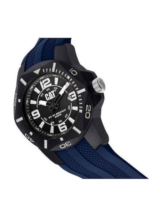 CAT Men's Watch Battery with Blue Rubber Strap