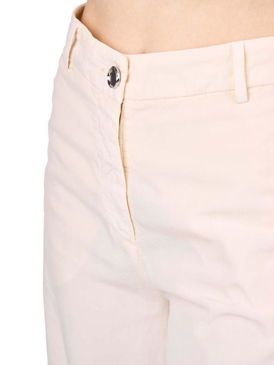 Psycho Pantalone Women's High-waisted Fabric Trousers Ecru