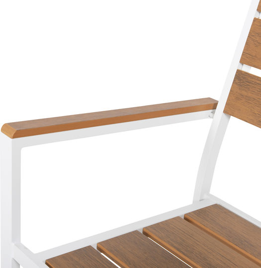Outdoor Armchair Aluminum Saga White 55x55x86cm