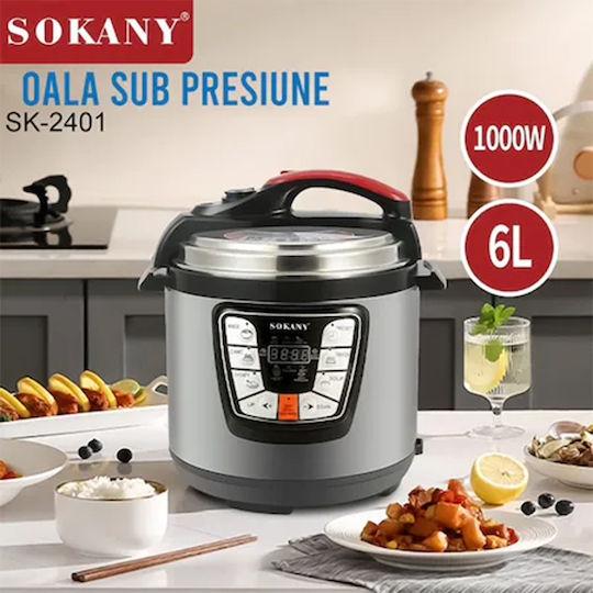 Sokany SK-2401 Multi-Function Cooker 6lt 1000W Silver