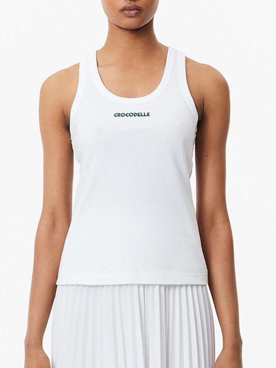 Lacoste Damen Sportliches Bluse Ärmellos Weiß