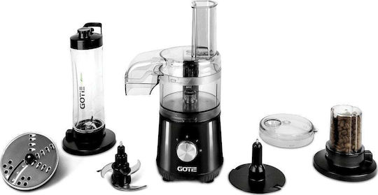 Gotie GBW-1000C Multifunktions-Food-Prozessor 400W mit Behälter 500ml und Blender-Kanne Schwarz