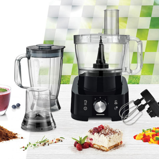 Heinner Procesor alimentar multifuncțional 1000W cu vas 3.5lt și Blender cu vas Negru