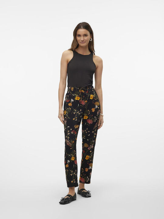 Women's Fabric Trousers Loose Fit Black