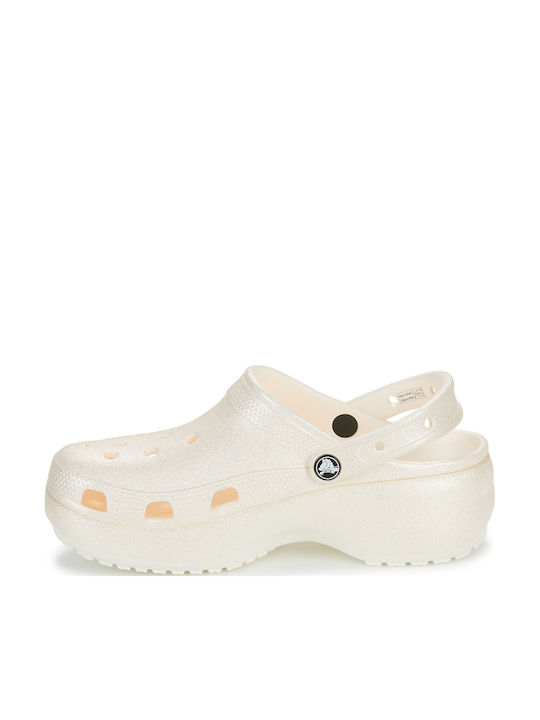 Crocs Classic Platform Glitter Дамски Клоги Бежов