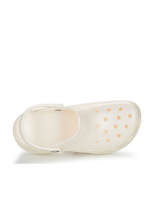 Crocs Classic Platform Glitter Дамски Клоги Бежов