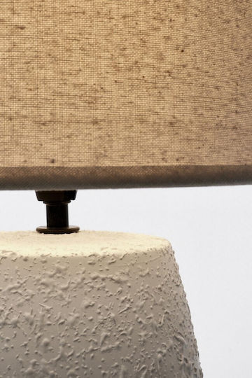 Bizzotto Ceramic Table Lamp with Beige Shade and White Base