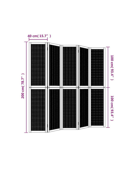 vidaXL Dekorativer Raumteiler Hölzernes mit 5 Paneelen 175x200cm