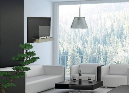 EcoHot Bio Wall 65 Επιτοίχιο Τζάκι Βιοαιθανόλης Εσωτερικού Χώρου Μαύρο 65x26x45cm