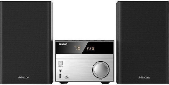 Sencor Аудиосистема 2 Smc SMC 4600DBR 30W с CD / Мрежов плейър Player и Bluetooth Сребрист