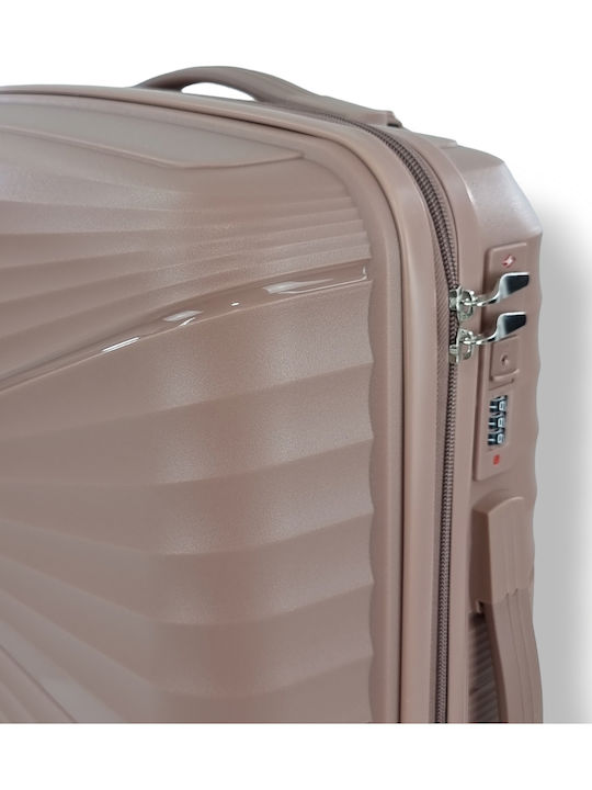 Playbags Куфар за пътуване Кабинен Твърд Розов с 4 Колела Височина 55см