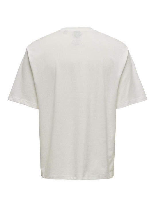 Only & Sons T-shirt Nirvana Λευκό Βαμβακερό Only & Sons T-shirt Nirvana Λευκό Βαμβακερό