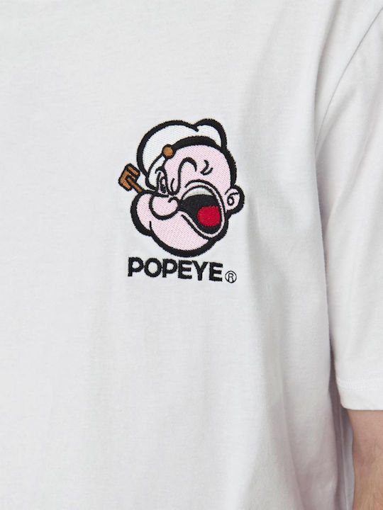 Only & Sons Popeye T-shirt Weiß Baumwolle