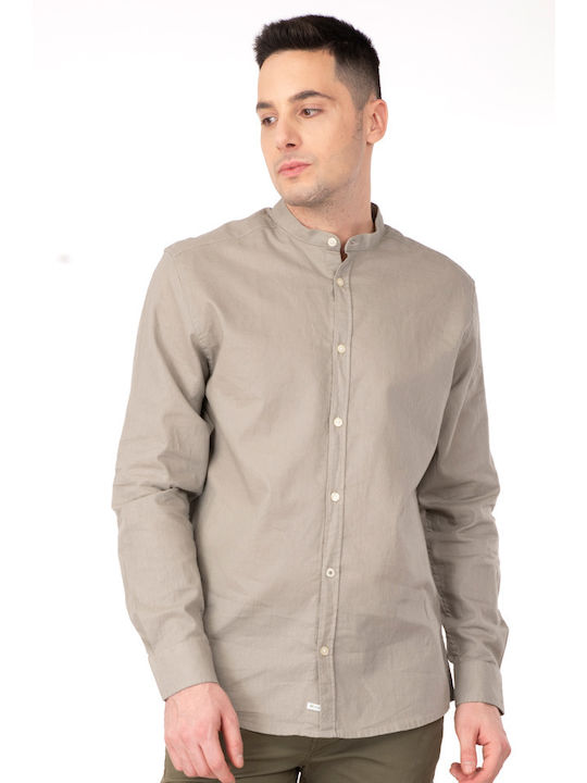 Rebase Men's Shirt Long Sleeve Linen Stone