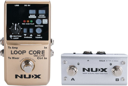 NUX Loop Core Deluxe + NMP2 Footswitch Bundle Pedală Footswitch Looper Chitară electrică și Bas electric