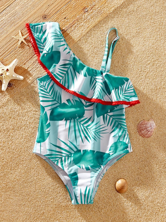 Children's Swimsuit Ruffled - Green