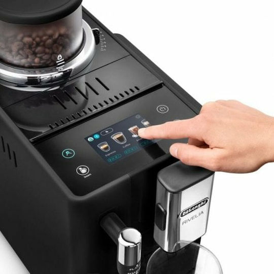 De'Longhi Rivelia Onyx Mașină Automată Espresso 1450W Presiune 19bar cu Râșniță Neagră EXAM440.35.B