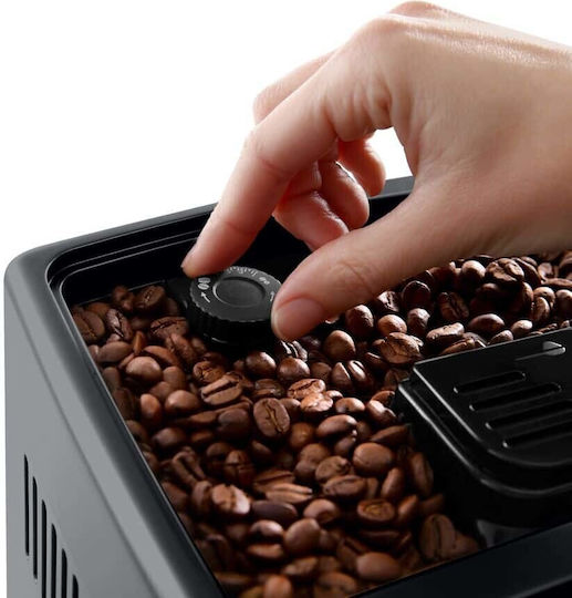 De'Longhi Dinamica Plus Αυτόματη Μηχανή Espresso 1450W Πίεσης 15bar για Cappuccino με Μύλο Άλεσης Ασημί ECAM380.85.SB