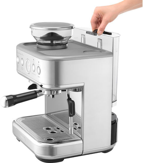Sencor Automatic Espresso Machine 1700W Pressure 15bar with Grinder Silver SES 6010SS