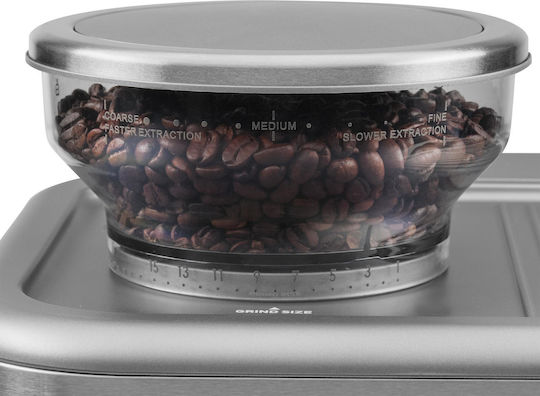 Sencor Automatic Espresso Machine 1700W Pressure 15bar with Grinder Silver SES 6010SS
