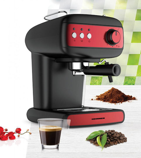 Heinner Mașină de Espresso 850W Presiune 15bar Roșie HEM-1100BKRD
