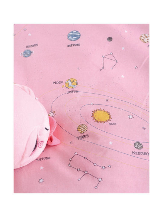 Rythmos Set Kids Duvet Cover Single with Pillowcase Cotton PInk 160x250cm