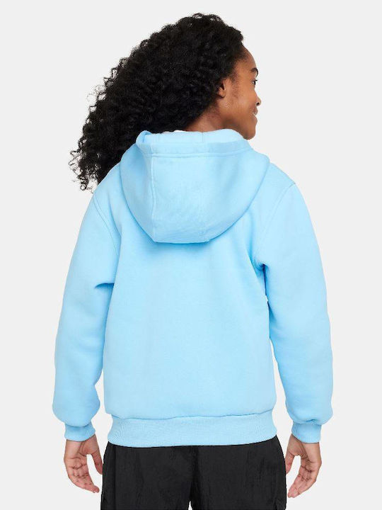 Nike Παιδική Ζακέτα Φούτερ Sportswear Club Flc AQUARIUS BLUE