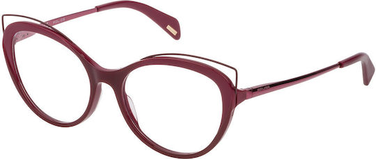 Police Women's Cat Eye Prescription Eyeglass Frame Red VPL930 07PB