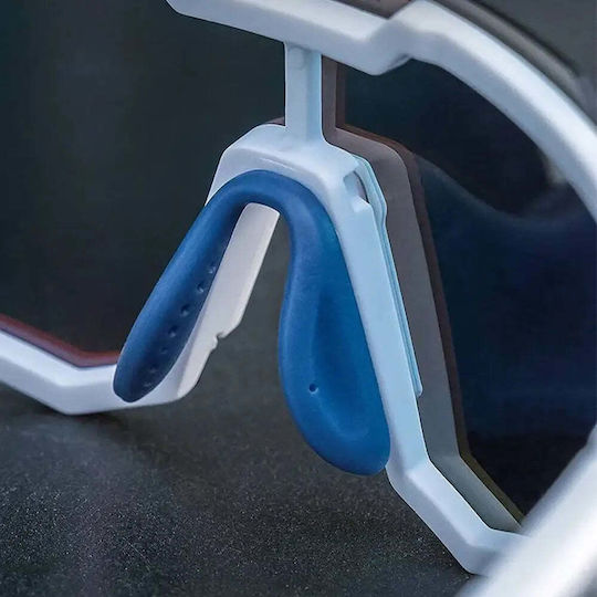 Rockbros Cycling Glasses with White Frame & Photochromic Lenses