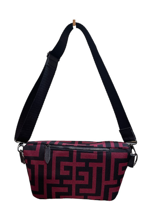 Midneto Urania I Women's Bag Crossbody Dark Red Black Labyrinth