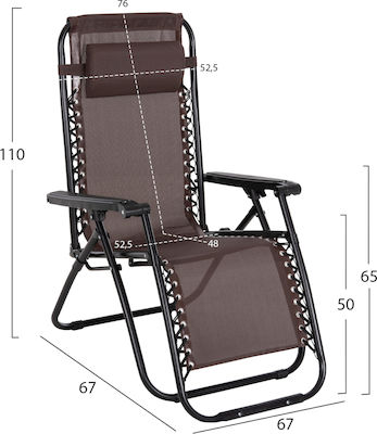 HomeMarkt Sunbed-Armchair Beach Brown Waterproof