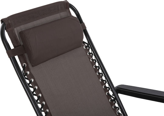 HomeMarkt Relax Companion Ξαπλώστρα-Πολυθρόνα Παραλίας Καφέ Αδιάβροχη