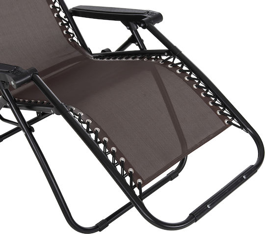 HomeMarkt Relax Companion Ξαπλώστρα-Πολυθρόνα Παραλίας Καφέ Αδιάβροχη