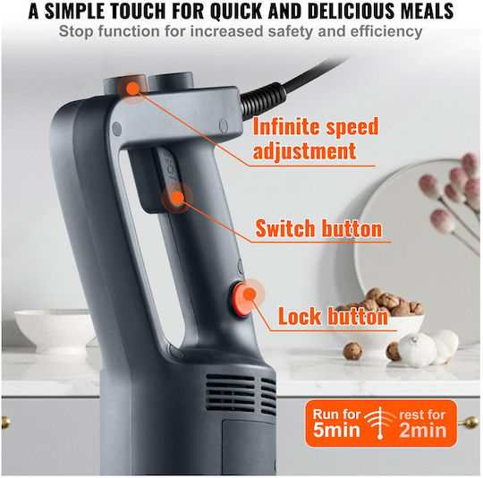 Vevor Commercial Hand Blender 750W with Shaft 304mm