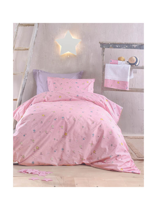 Rythmos Set Pătură Pentru Copii Single Cu Față De Pernă Venus Roz 160x240 cm