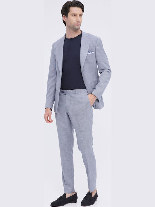 Trousers Elastic in Slim Fit Light Blue