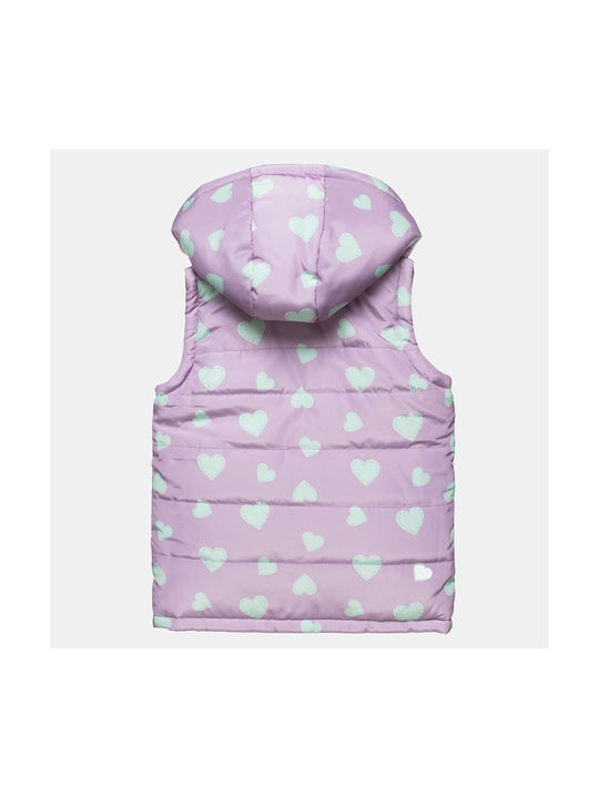 Alouette Kids Casual Jacket Sleeveless Double Sided with Hood Lilac