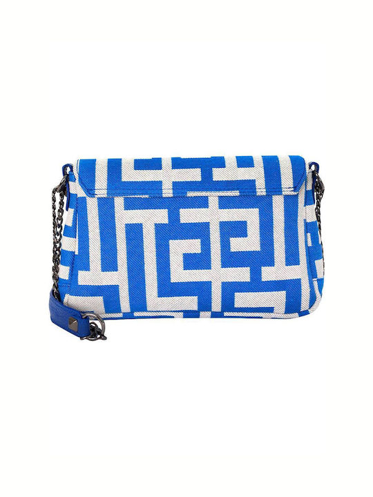 Midneto Rhea Women's Bag Shoulder Beige Blue Labyrinth