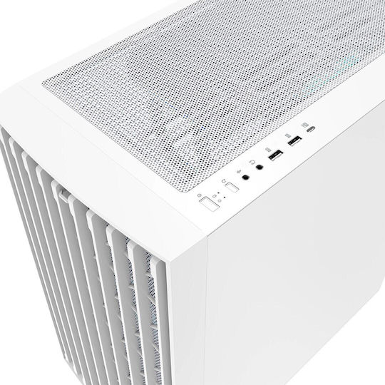 Modecom Breeze ARGB FLOW Gaming Midi Tower Κουτί Υπολογιστή με Πλαϊνό Παράθυρο Λευκό
