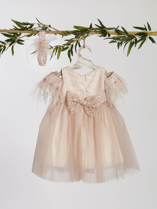 Lollipop Orange Baptism Dress made of Tulle