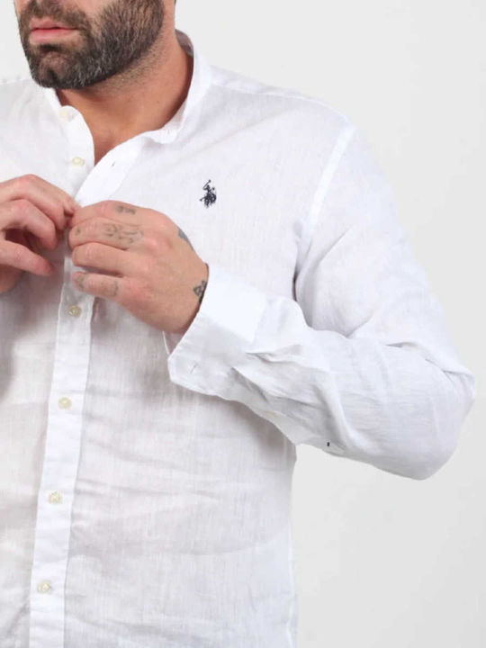 U.S. Polo Assn. Adam Leinen Hemd Weiß