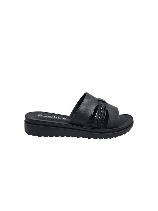 Sabino Women's Flat Sandals Anatomic in Black Color