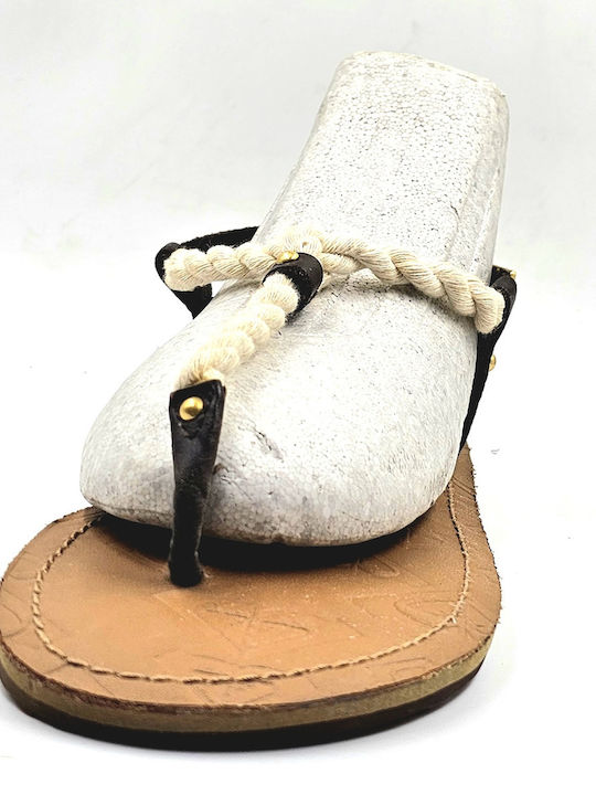 Chocolate Aruba Leather Women's Flat Sandals Brown