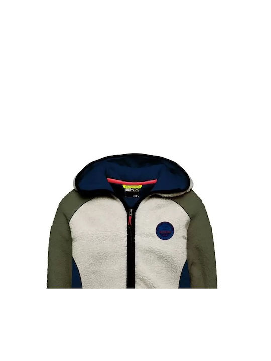 Scuola Nautica Italiana Herren Sweatshirt Jacke mit Kapuze Haki