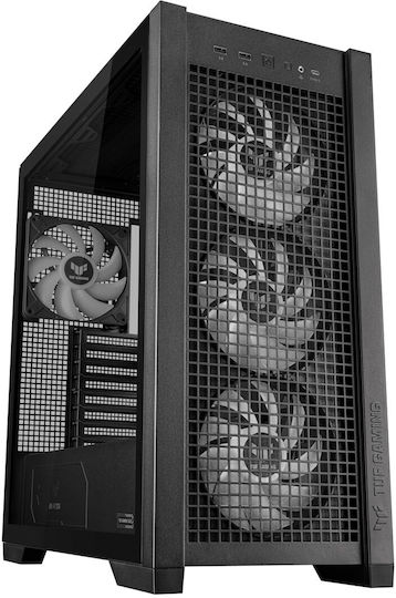 Asus TUF Gaming GT302 ARGB Midi-Turm Computergehäuse mit Seitenfenster Schwarz