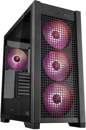 Asus TUF Gaming GT302 ARGB Midi-Turm Computergehäuse mit Seitenfenster Schwarz